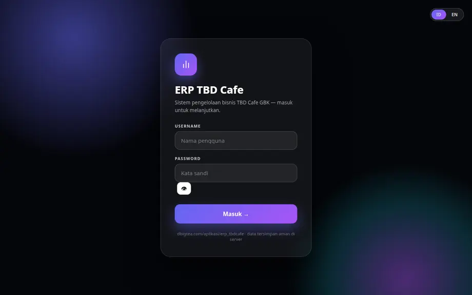 Tampilan gerbang masuk ERP