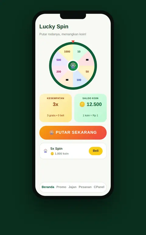 Lucky Spin di aplikasi member