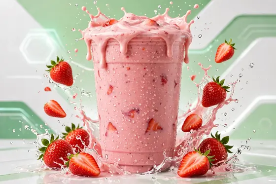 Foto menu asli D'BigTea — Strawberry Smoothies